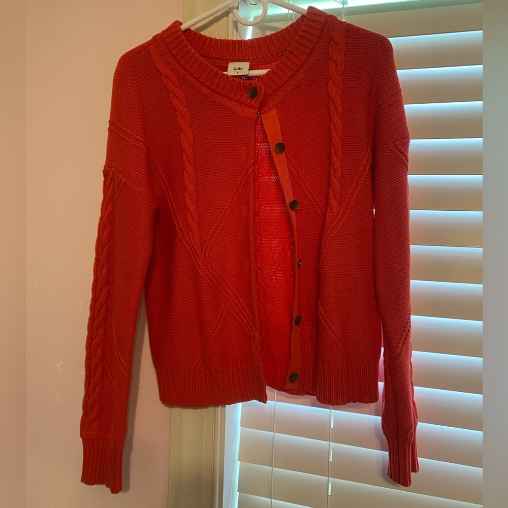 Blood orange cabi knit cardigan